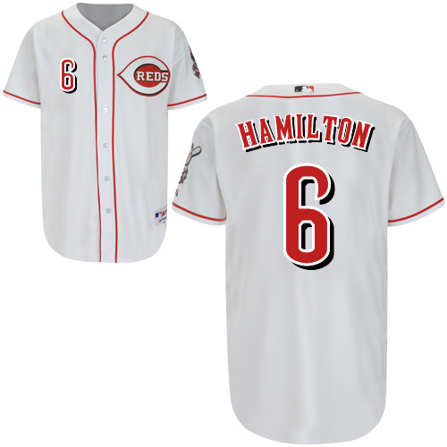 Billy Hamilton #6 Youth Baseball Jersey-Cincinnati Reds Authentic Home White Cool Base MLB Jersey